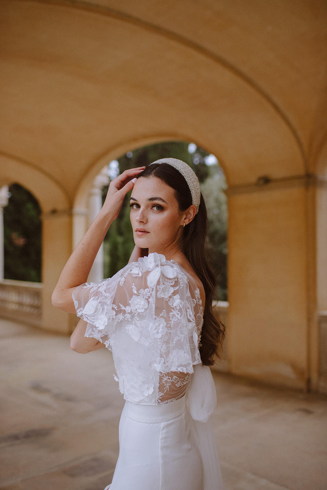 Diadema de perlas de novia